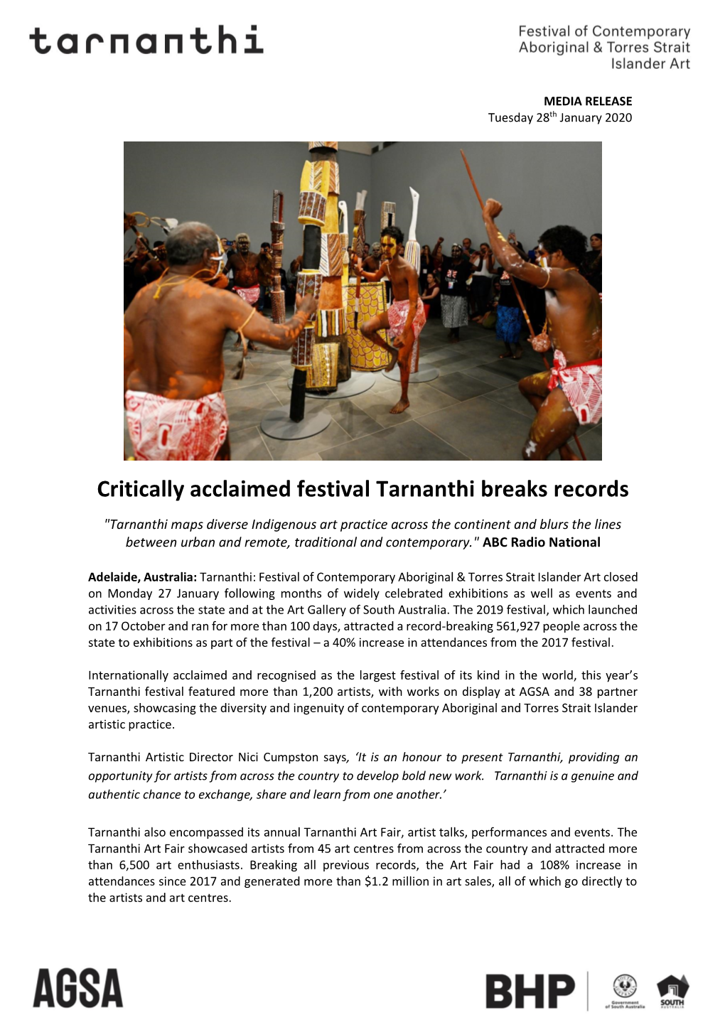 Critically Acclaimed Festival Tarnanthi Breaks Records