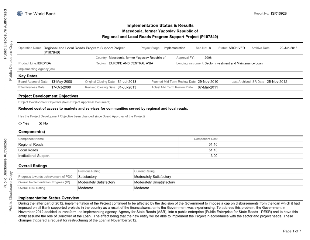 World Bank Document