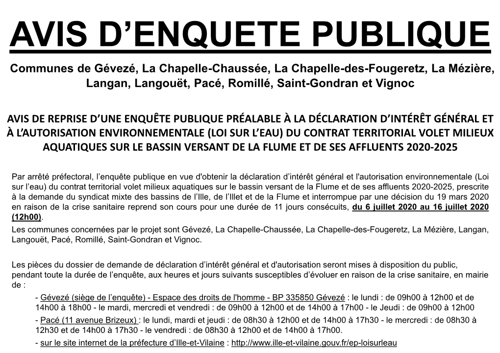 Jeudi 16 Juillet 2020 De 9H00 À 12H00, À La Mairie De Gévezé (Adresse Ci-Dessus)