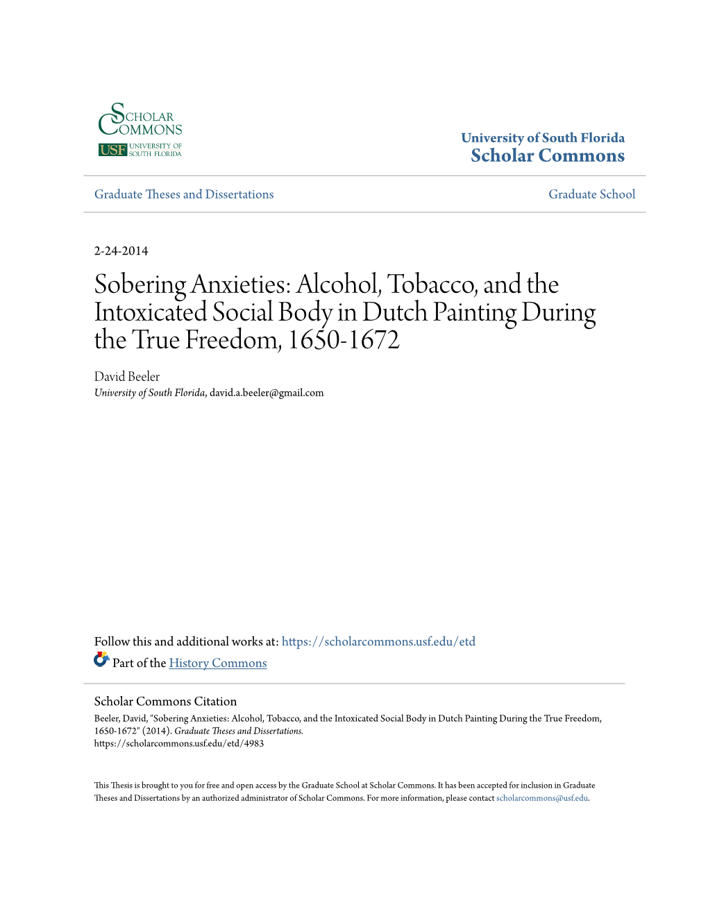 Alcohol, Tobacco, and the Intoxicated Social Body in Dutch Painting