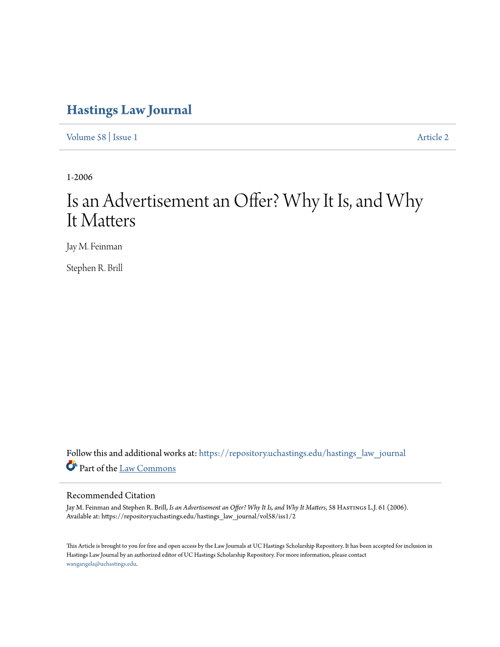 Is an Advertisement an Offer? Why It Is, and Why It Matters Jay M