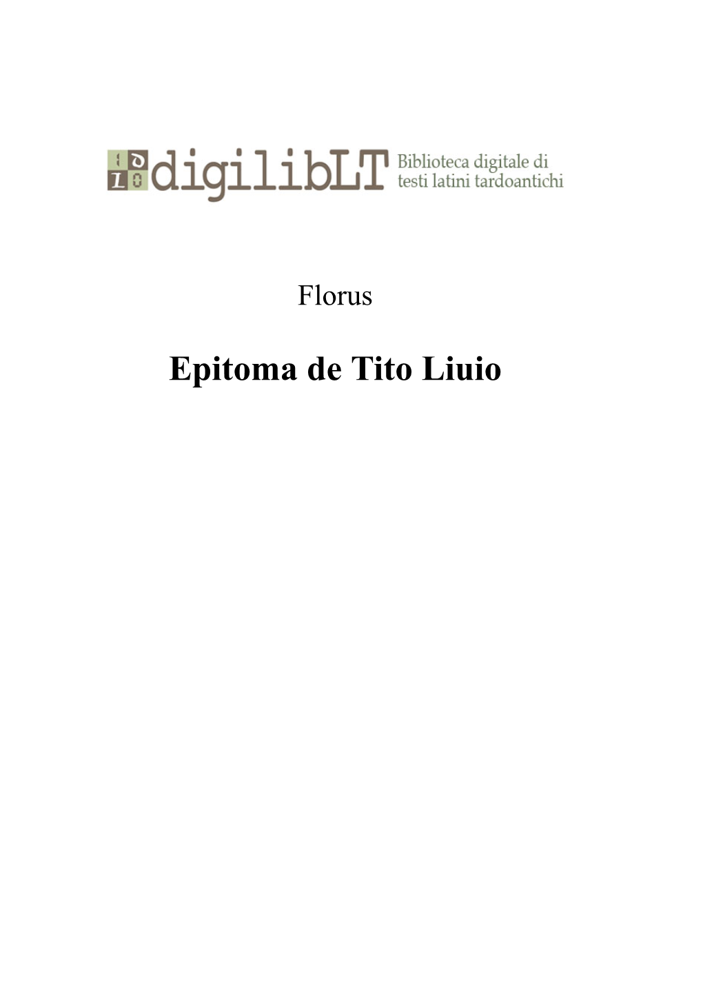 Epitoma De Tito Liuio Digiliblt