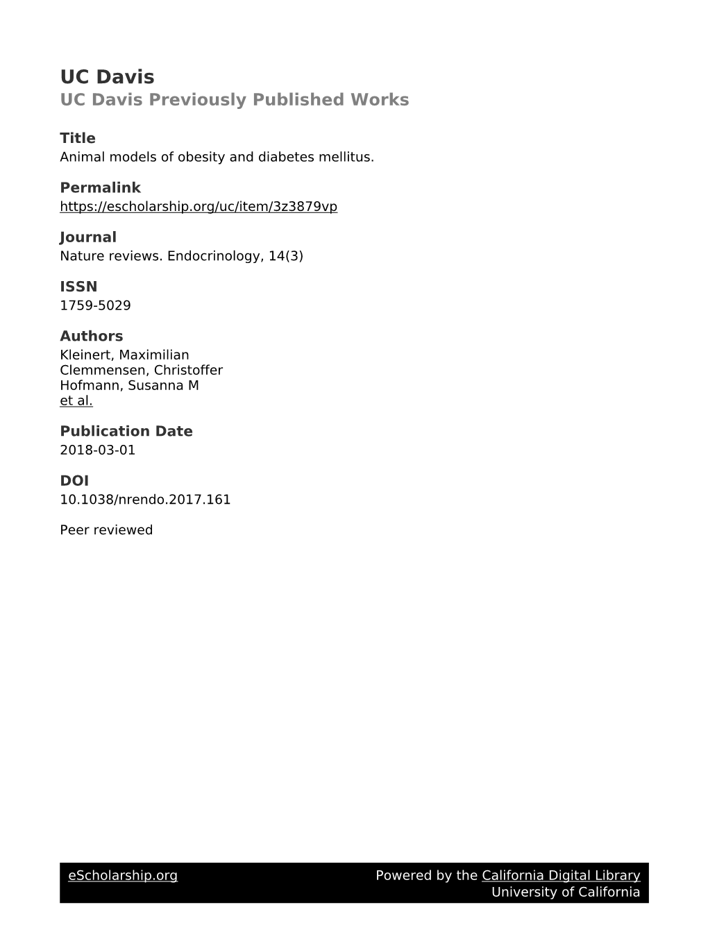 Animal Models of Obesity and Diabetes Mellitus