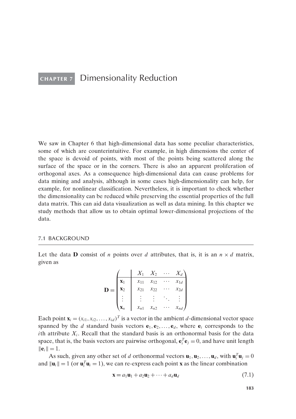 Dimensionality Reduction