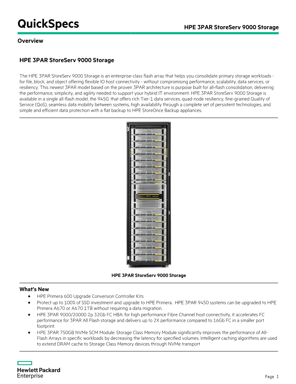 HPE 3PAR Storeserv 9000 Storage Overview