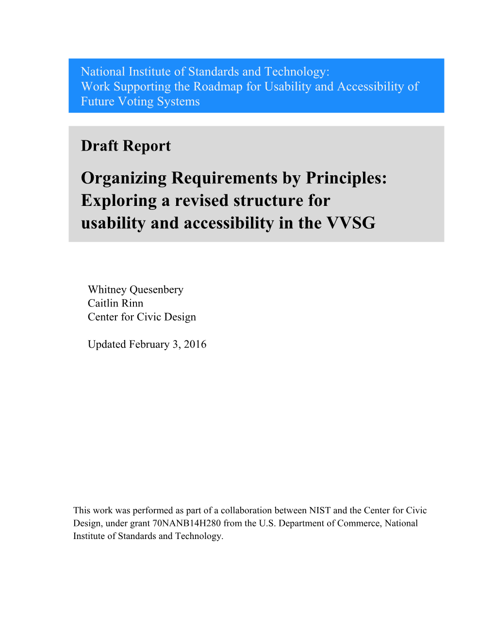 Proposed Structure for VVSG Chapter 3 13