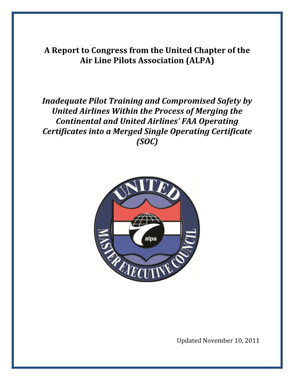 Inadequate Pilot Training and Compromise