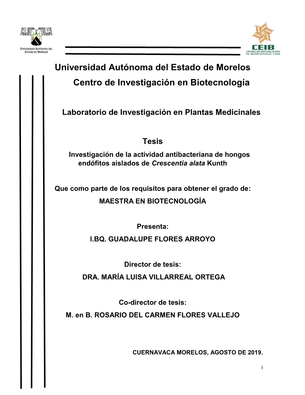 Universidad Autónoma Del Estado De Morelos Centro De Investigación En Biotecnología