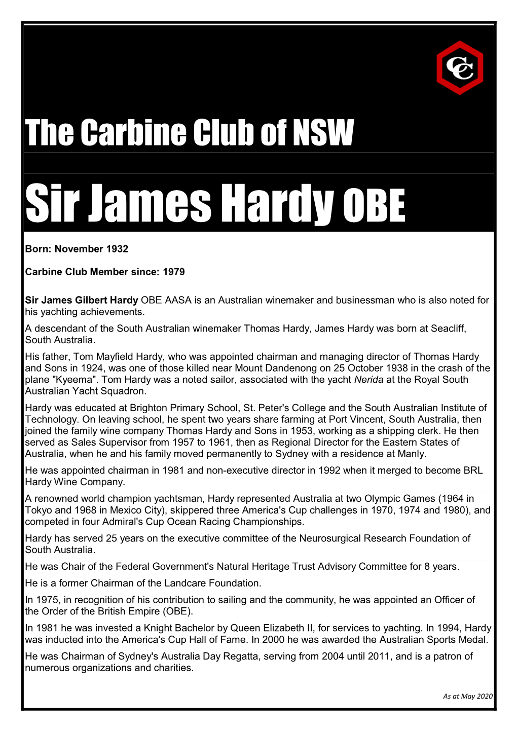Sir James Hardy OBE