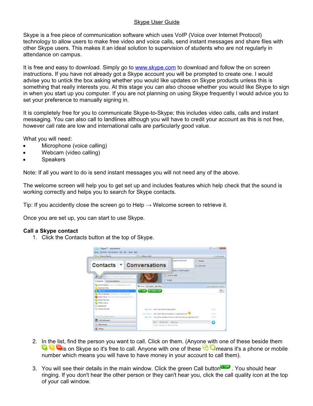 Skype User Guide