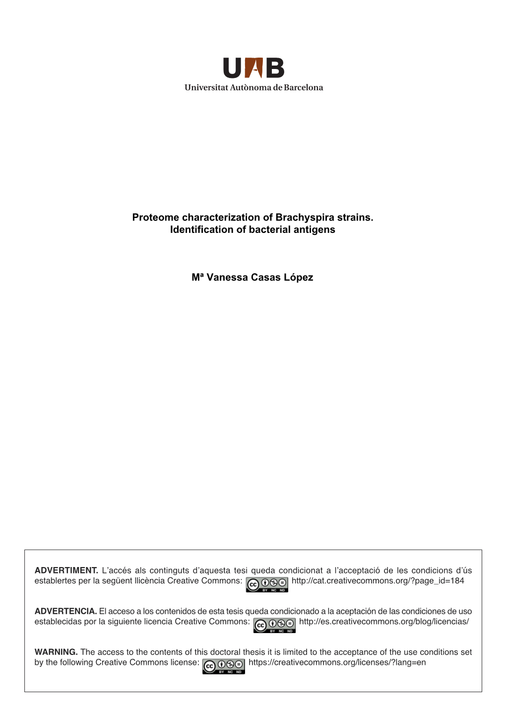 Proteome Characterization of Brachyspira Strains