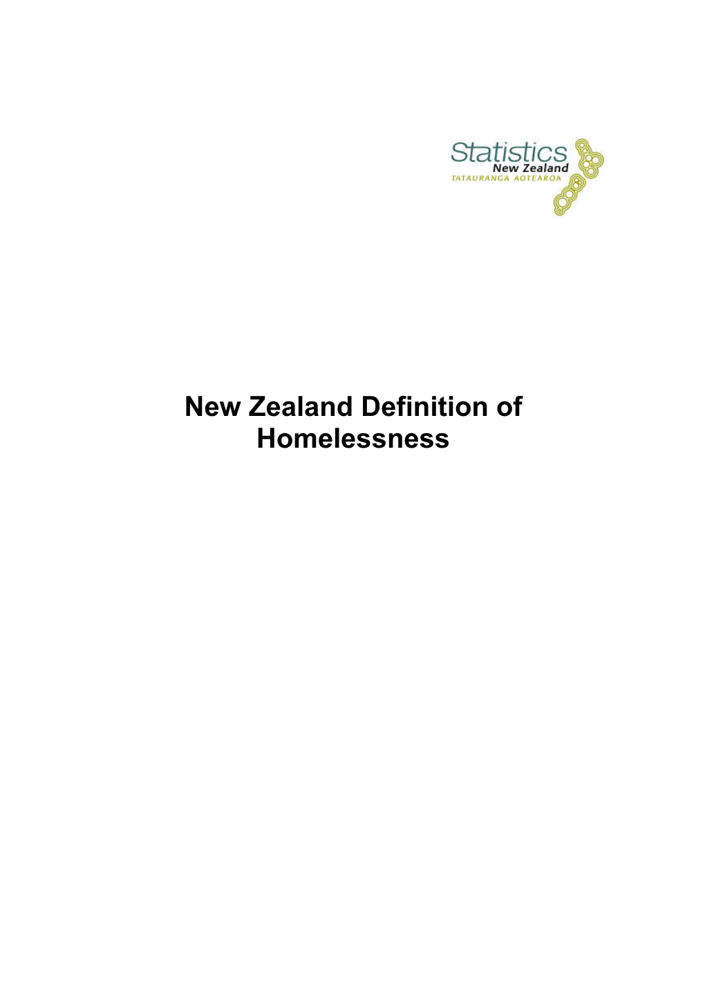 New Zealand Definition of Homelessness