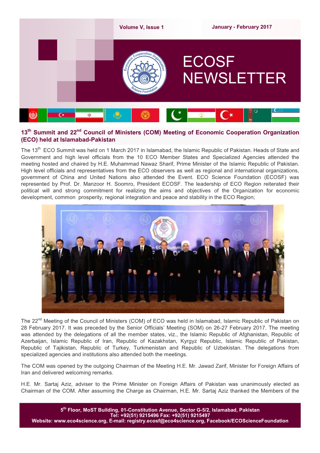 Ecosf Newsletter