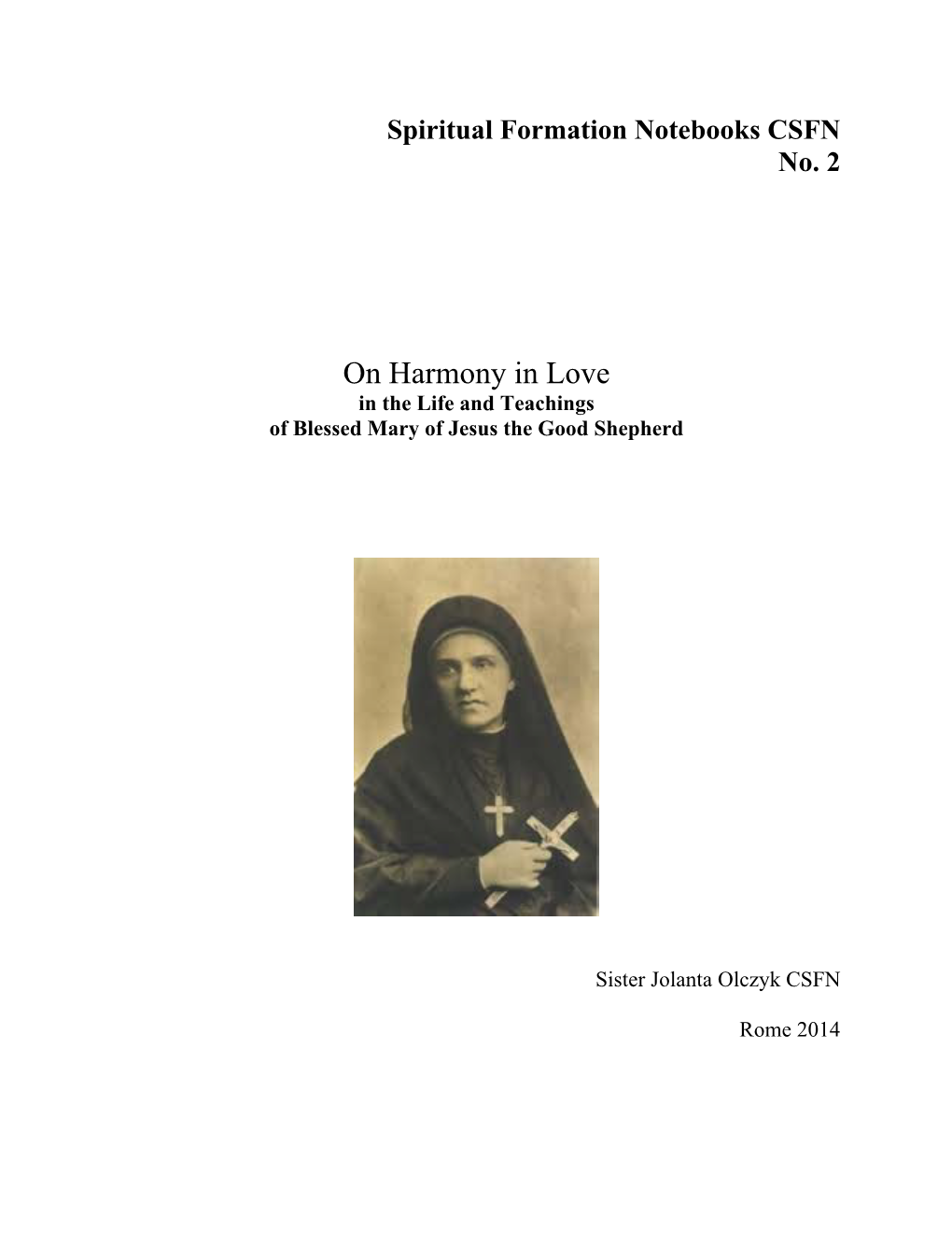 On Harmony in Love – Spiritual Notebook #2