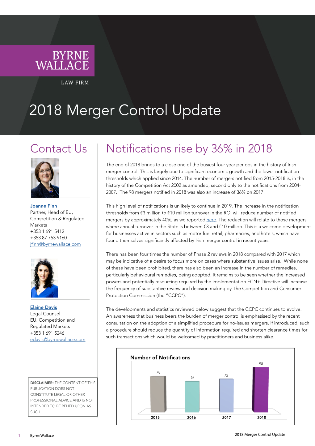 Merger Control Update 2018 Merger Control Update