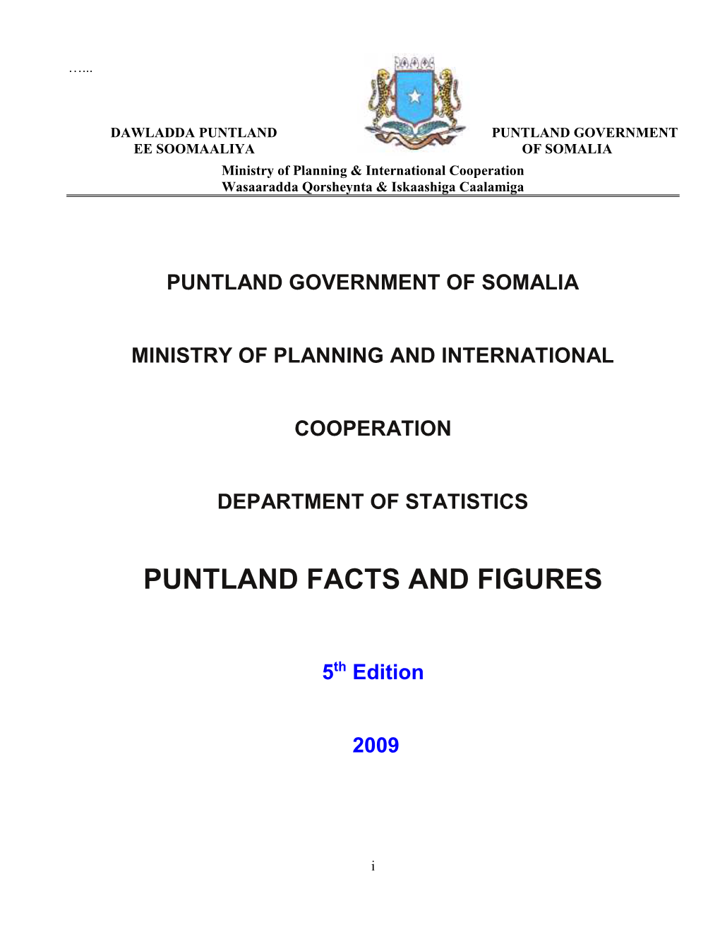 Puntland Facts & Figures 2017-2018