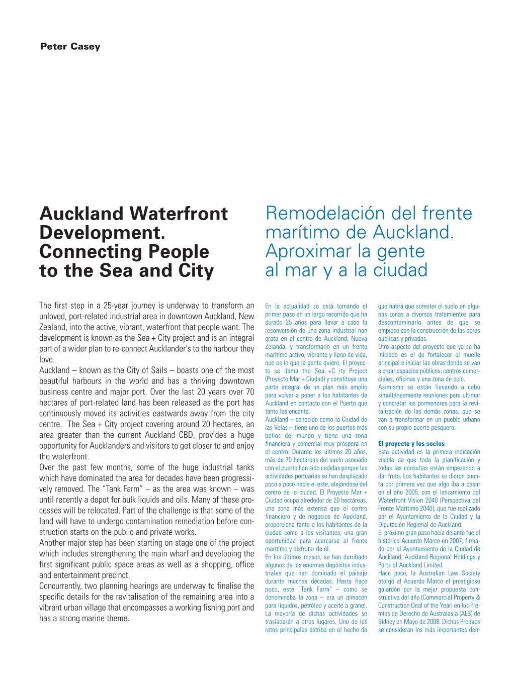 Auckland Waterfront Development. Connecting People to the Sea And
