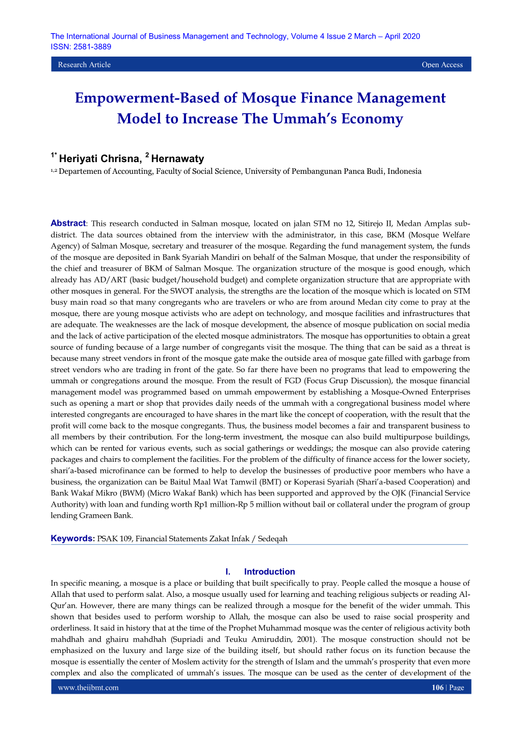 Empowerment-Based of Mosque Finance Management Model to Increase the Ummah's Economy