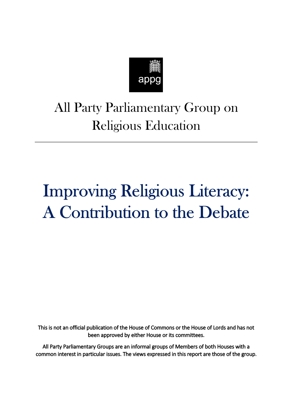 Improving Religious Literacy: a Contribution to the Debate