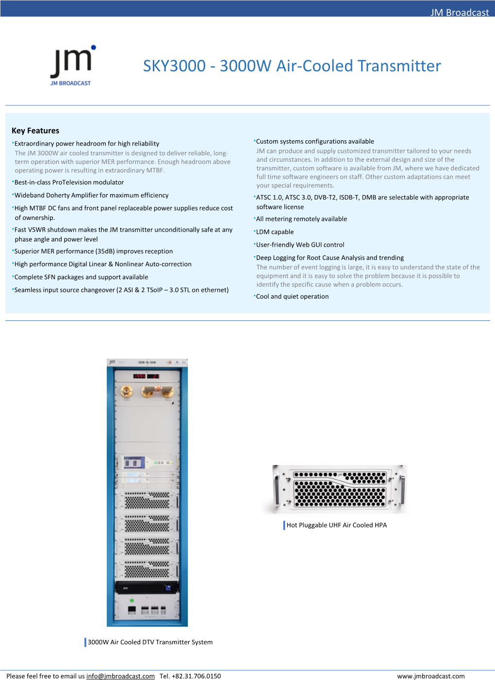 SKY3000 - 3000W Air-Cooled Transmitter