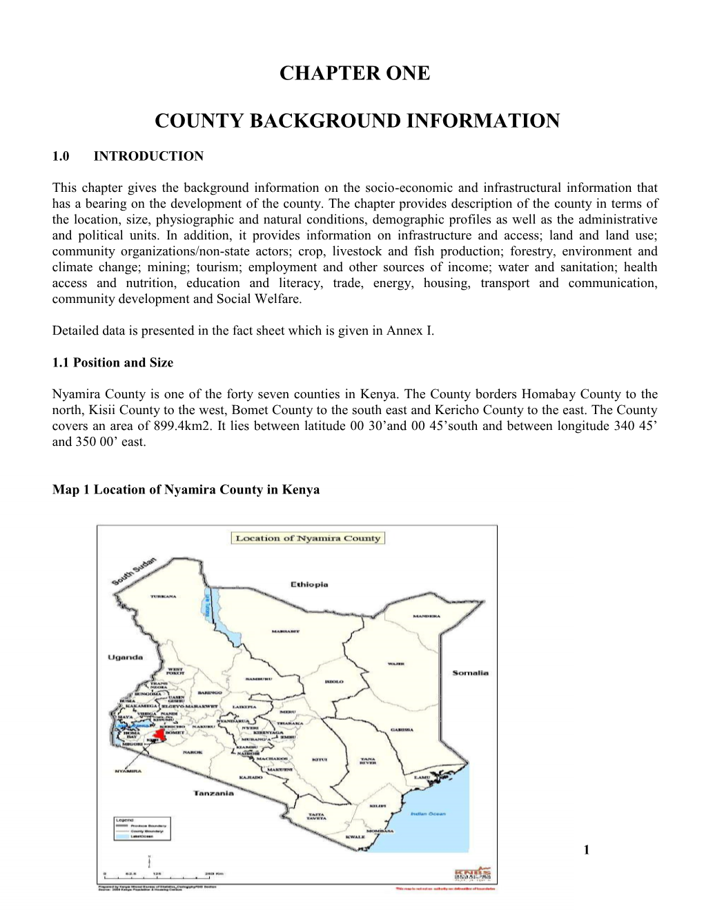 Chapter One County Background Information