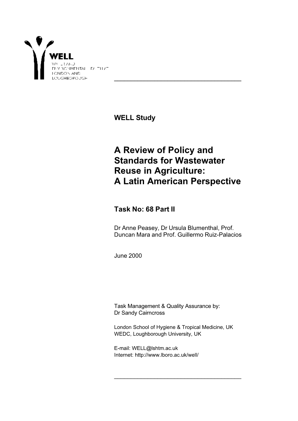 A Review of Policy and Standards for Wastewater Reuse in Agriculture: a Latin American Perspective