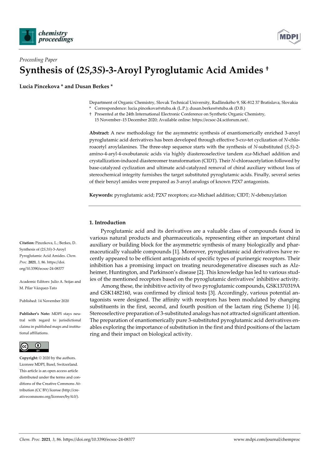 3-Aroyl Pyroglutamic Acid Amides †