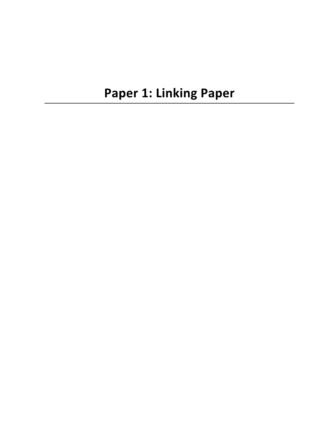 Paper 1: Linking Paper