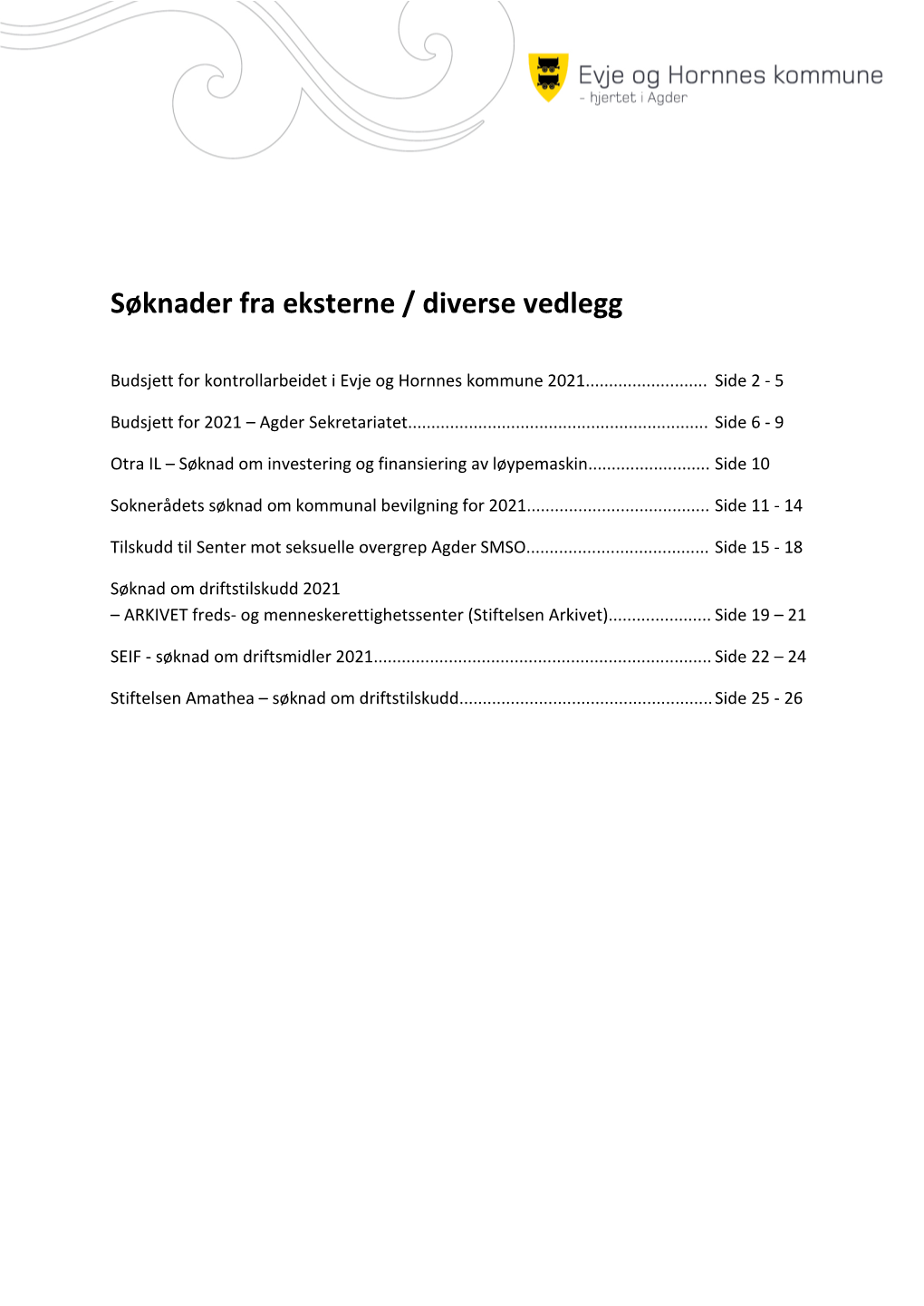 Søknader Fra Eksterne / Diverse Vedlegg