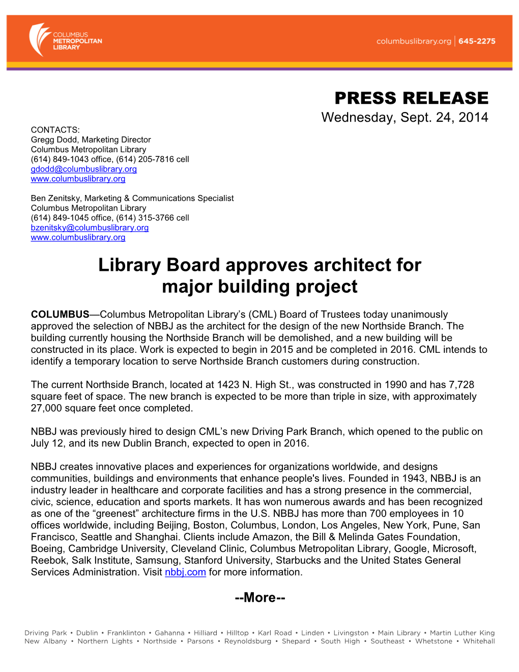 Library Board Approves Architect for Major Building Project