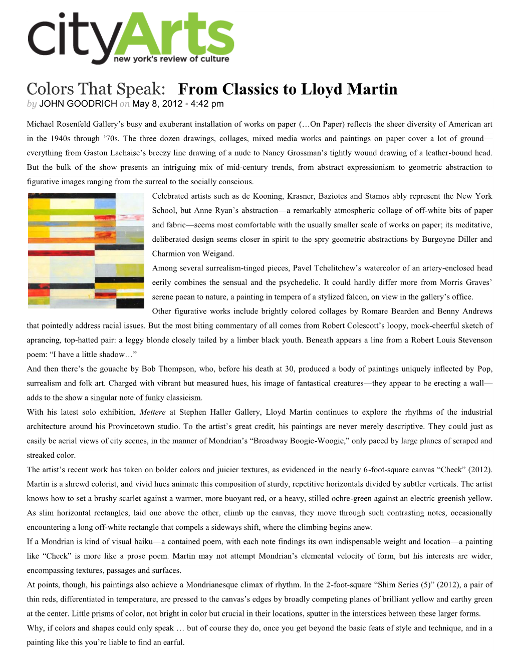 From Classics to Lloyd Martin by JOHN GOODRICH on May 8, 2012 • 4:42 Pm
