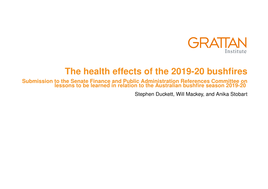 The Health Effects of the 2019-20 Bushfires