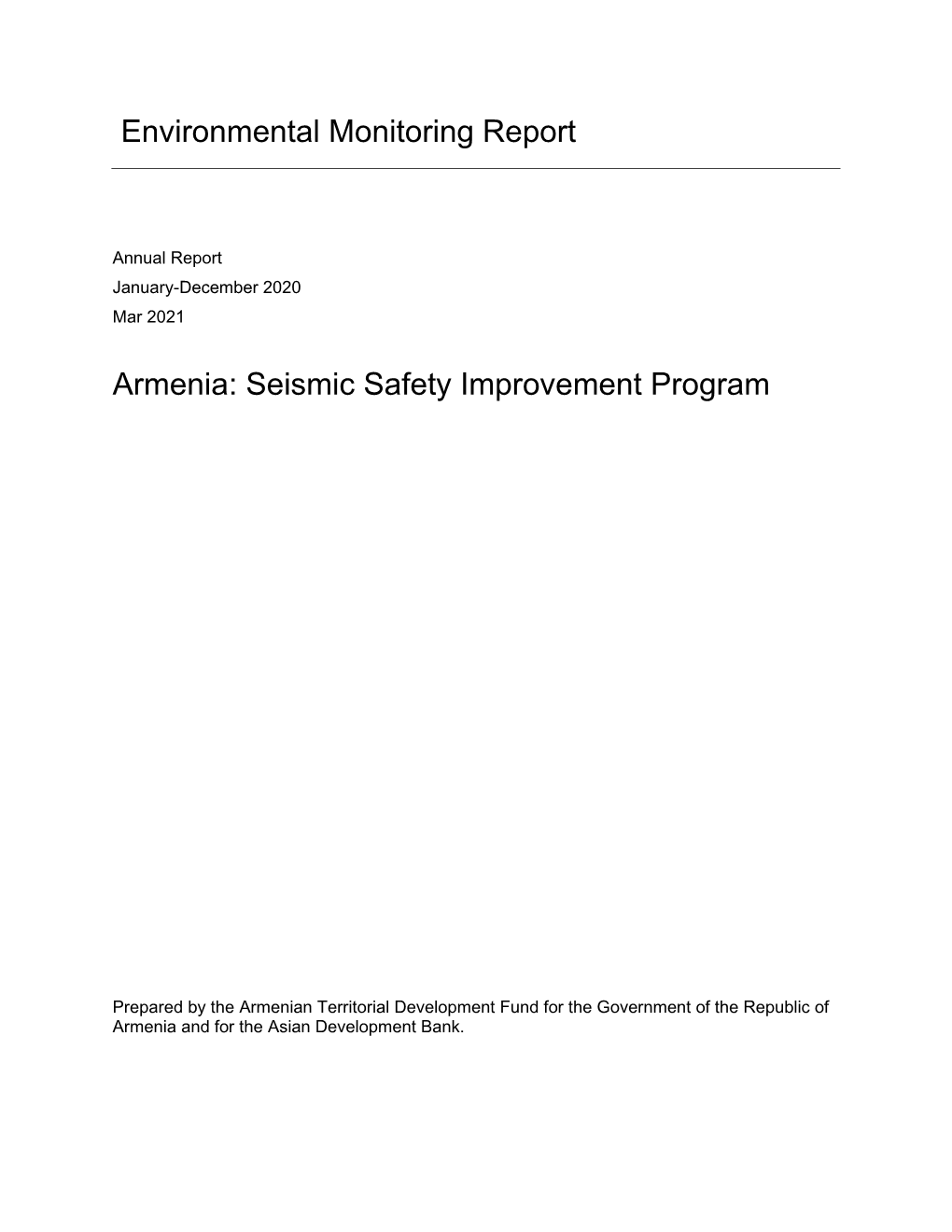 Environmental Monitoring Report Armenia