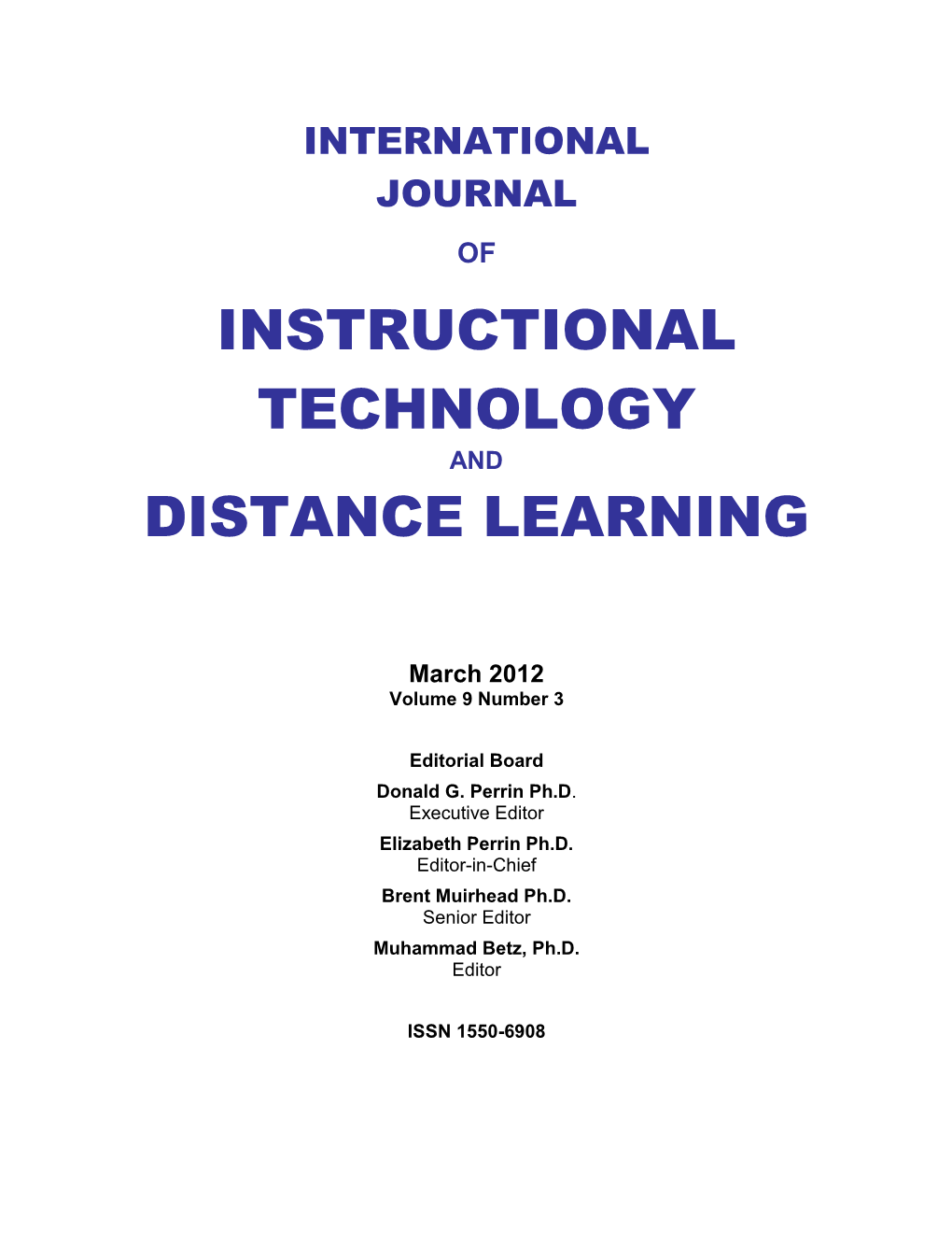 Instructional Technology Distance Learning