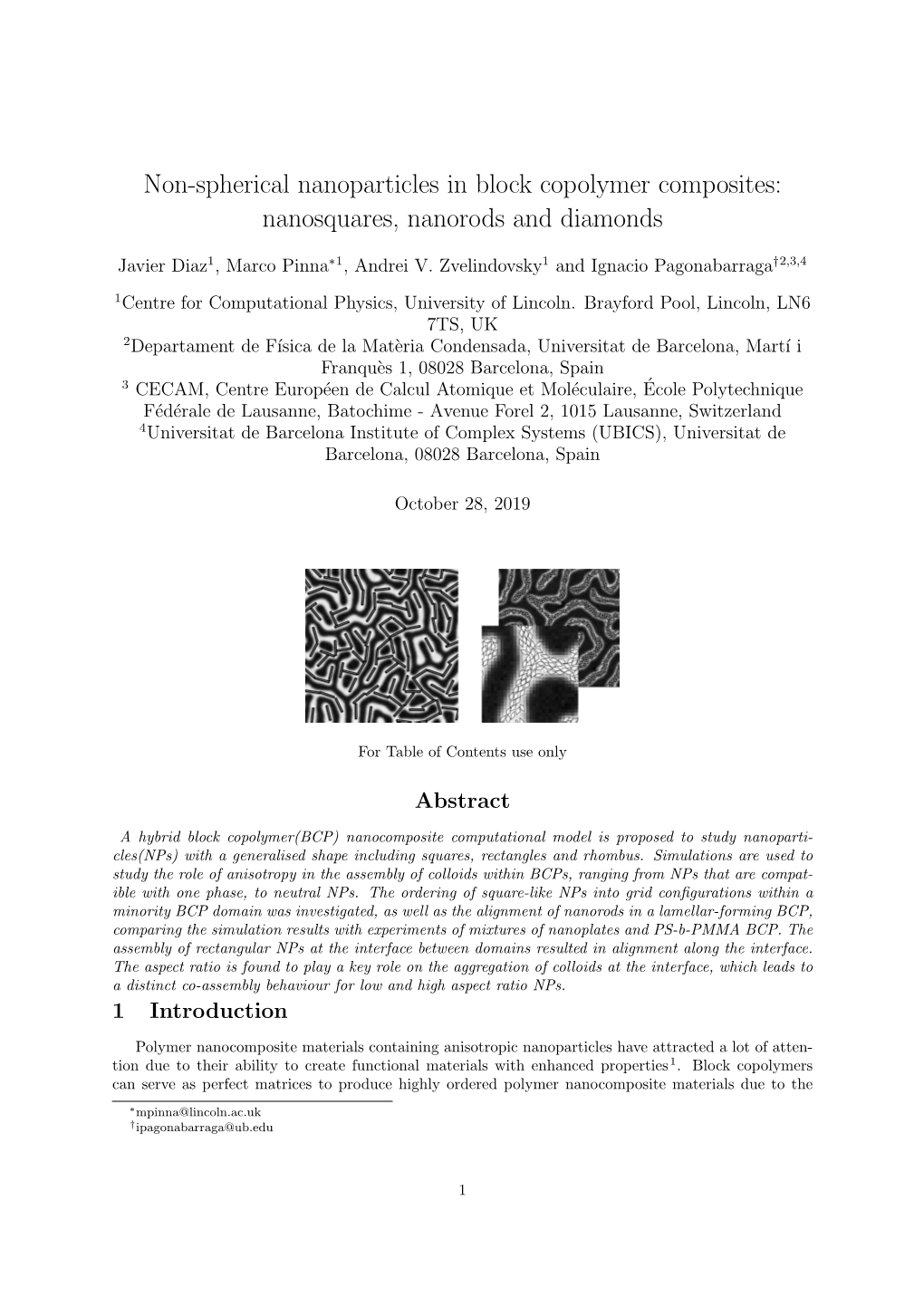 Non-Spherical Nanoparticles in Block Copolymer Composites: Nanosquares, Nanorods and Diamonds