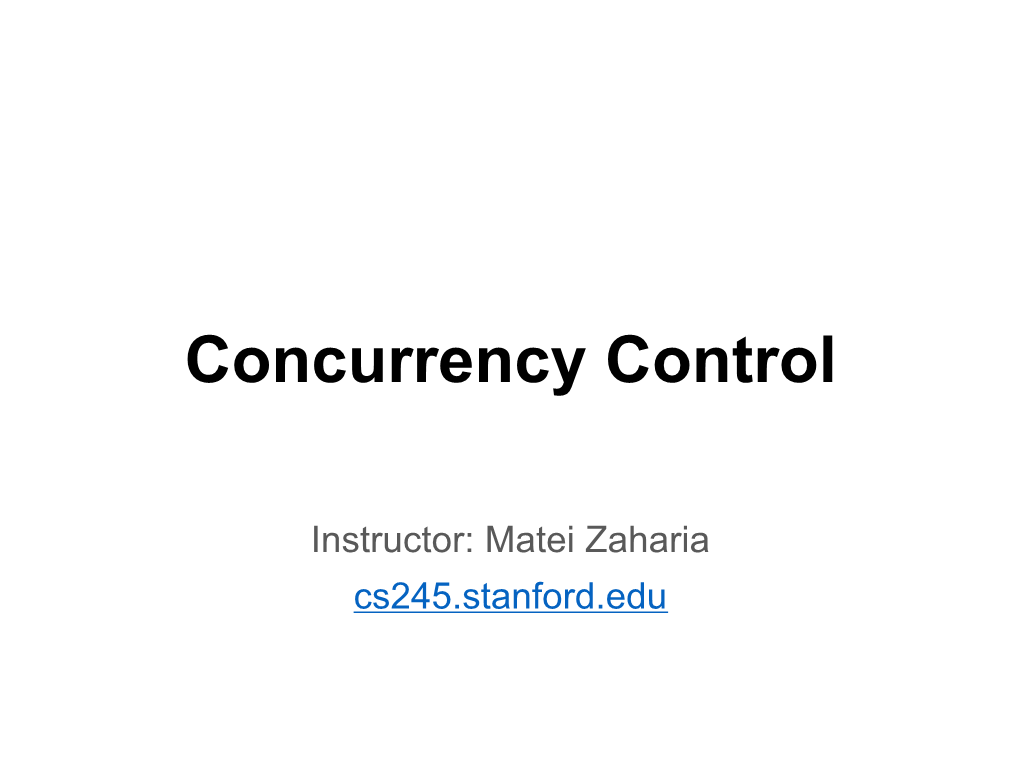 Concurrency Control