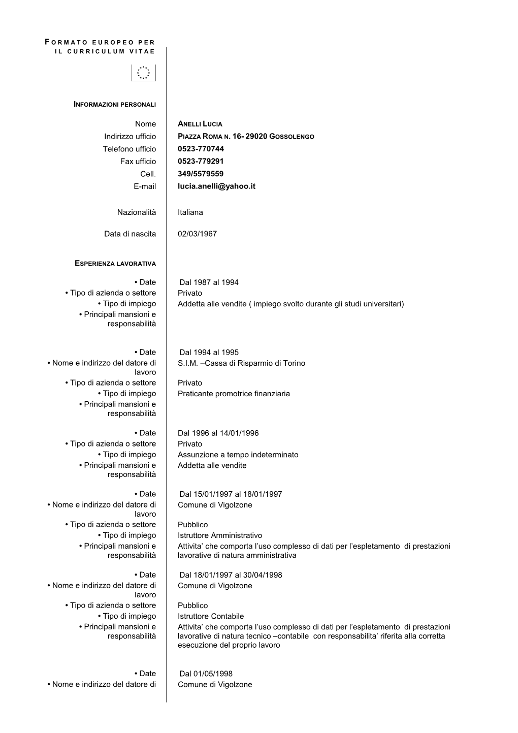 Curriculum Anelli Lucia 1