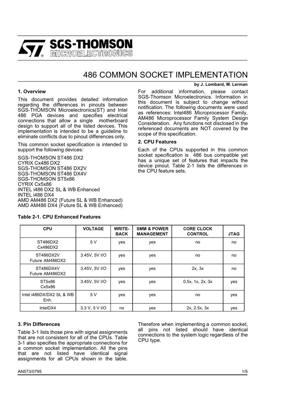 486 COMMON SOCKET IMPLEMENTATION by J