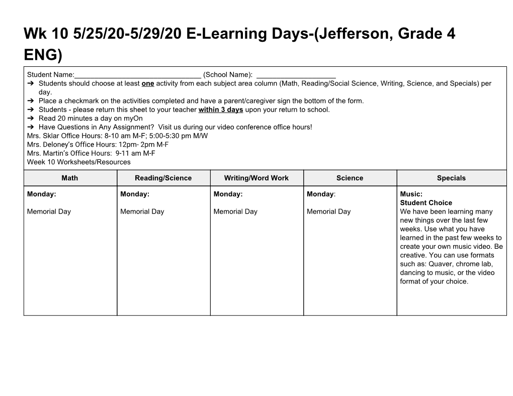 Jefferson, Grade 4 ENG)