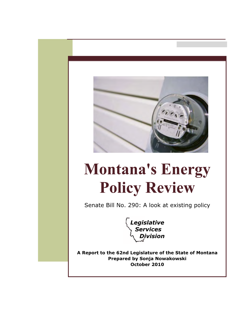 Montana's Energy Policy Review