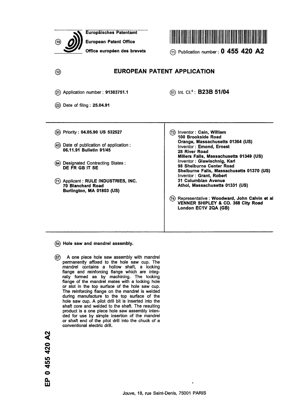 Hole Saw and Mandrel Assembly