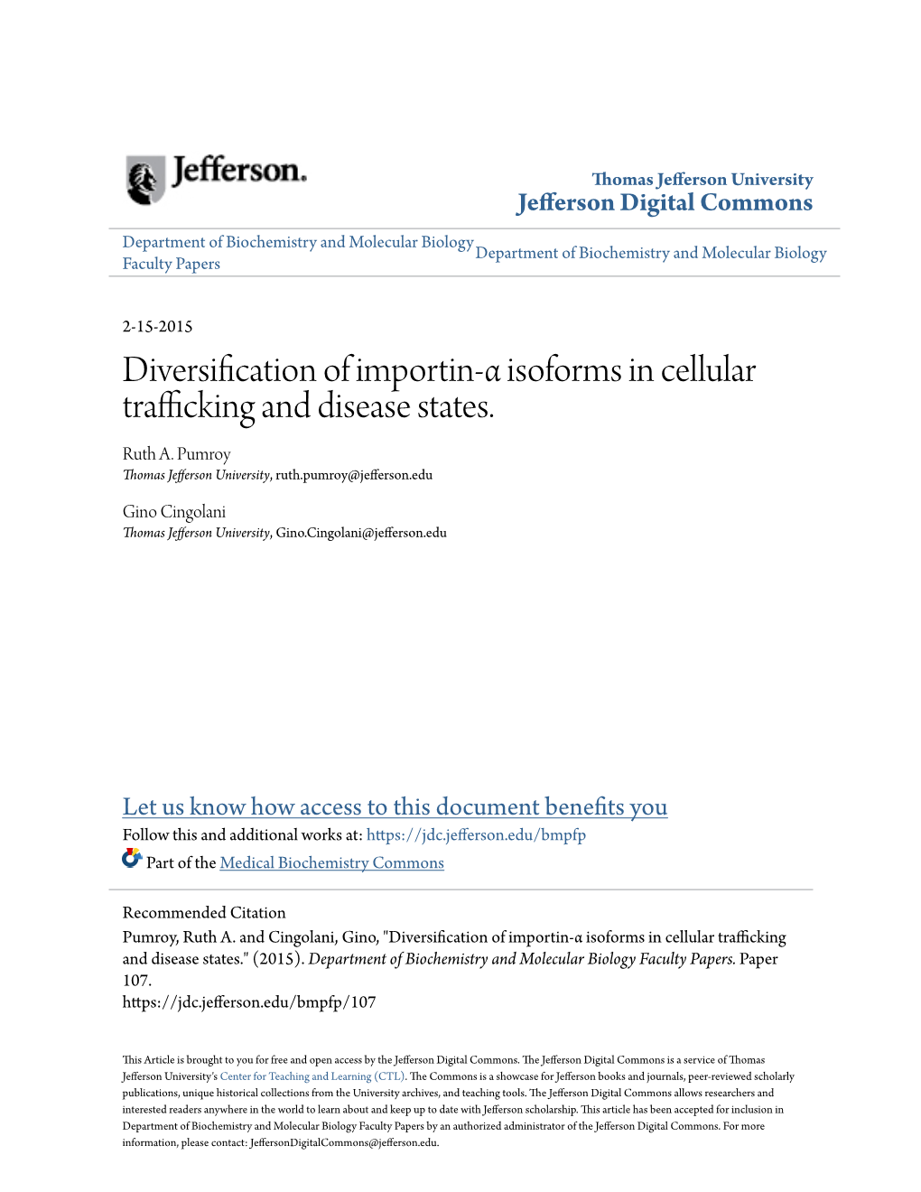 Diversification of Importin-Α Isoforms in Cellular Trafficking and Disease States