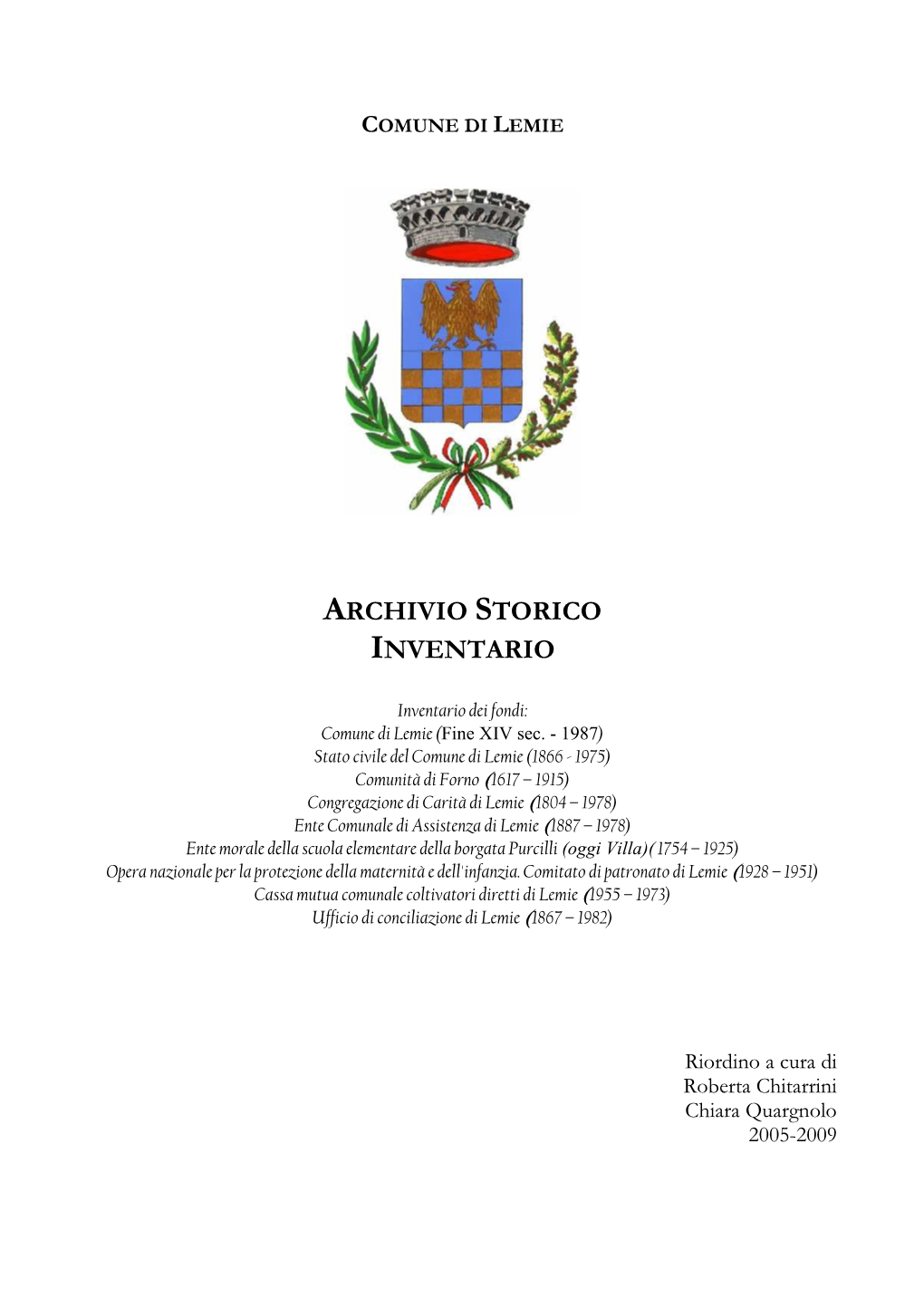 Archivio Storico Inventario