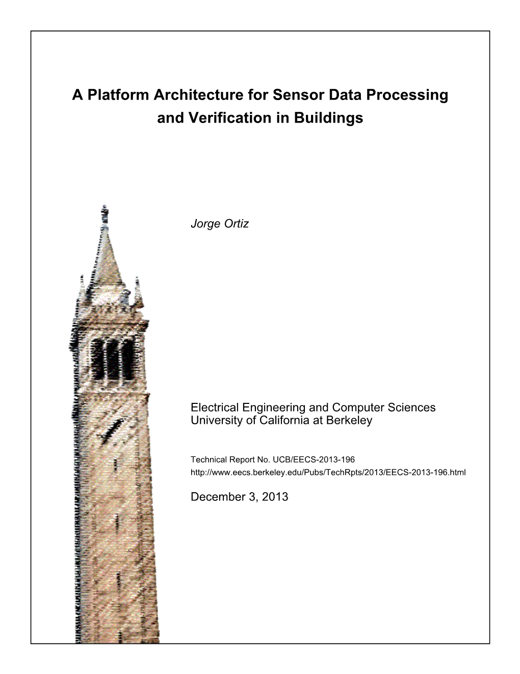 A Platform Architecture for Sensor Data Processing and Verification in Buildings