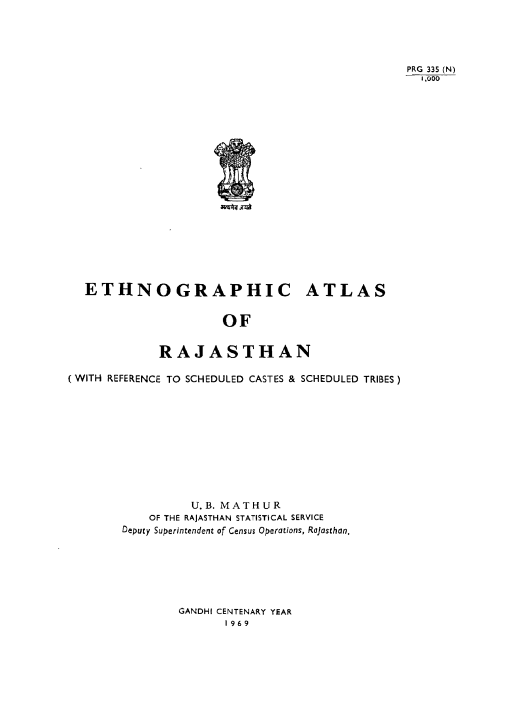 Ethnographic Atlas of Rajasthan