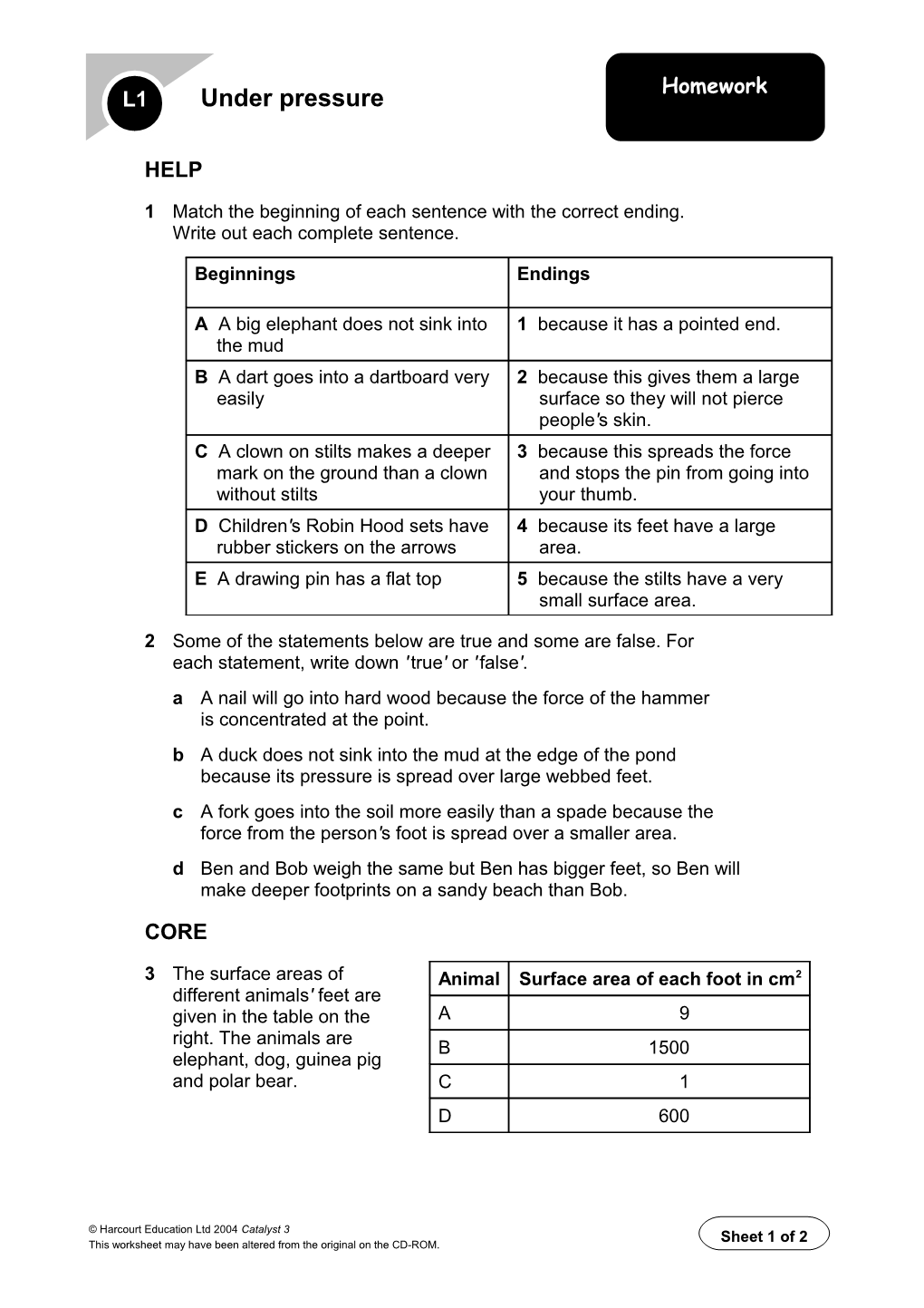 1 Match the Beginning of Each Sentence with the Correct Ending. Write out Each Complete