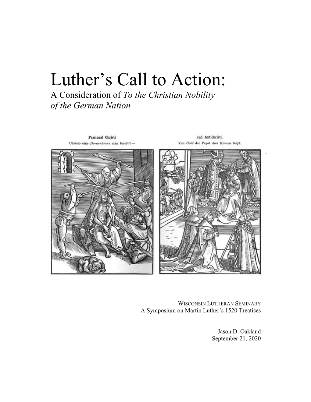 Luther's Call to Action