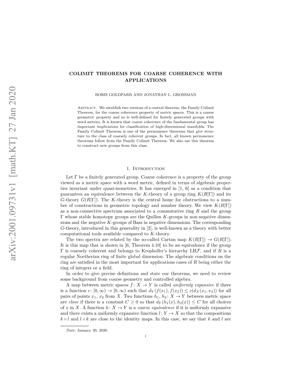 Colimit Theorems for Coarse Coherence with Applications