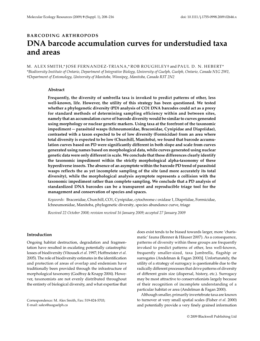 DNA Barcode Accumulation Curves for Understudied Taxa and Areas