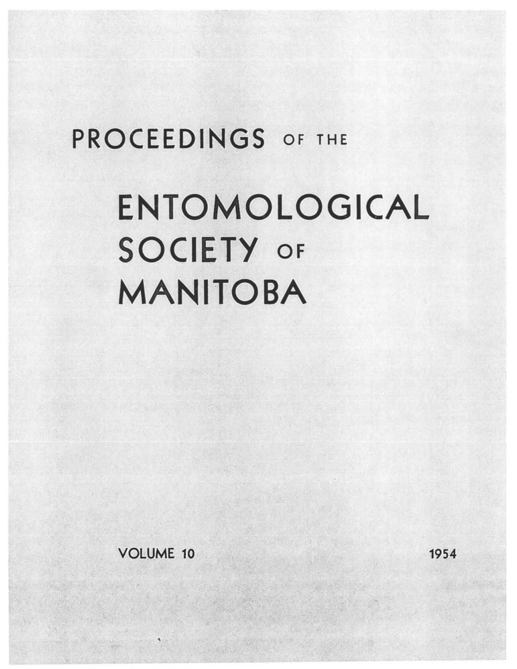 Proc Ent Soc Mb 1954, Volume 10